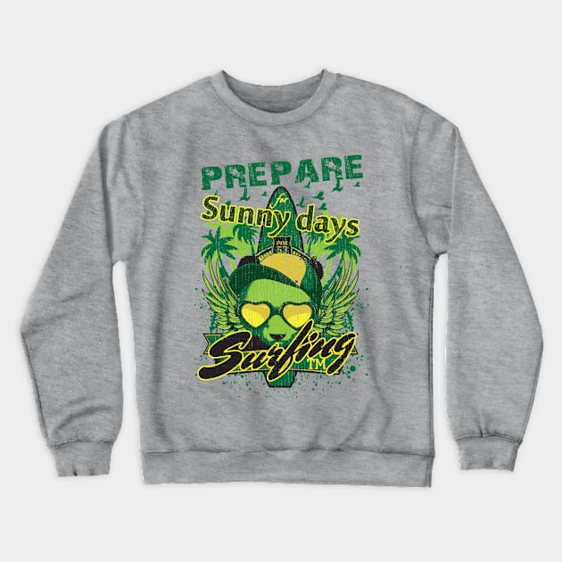 SunnyDay-Surfing Crewneck Sweatshirt by Dark Planet Tees